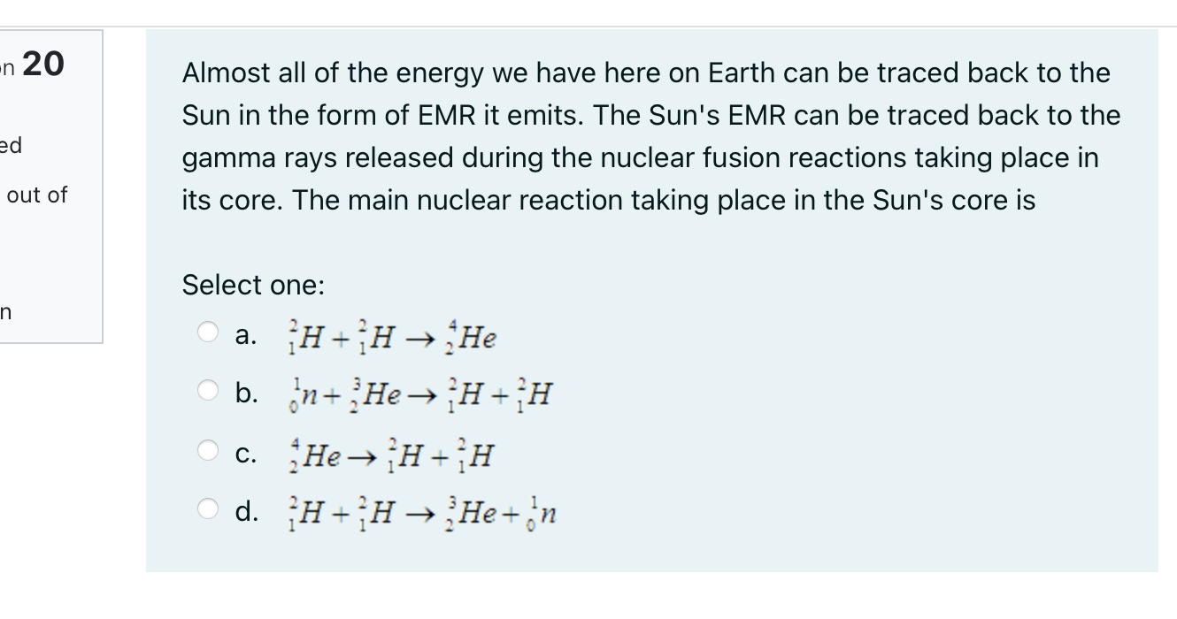 In 20 Almost all of the energy we have here on