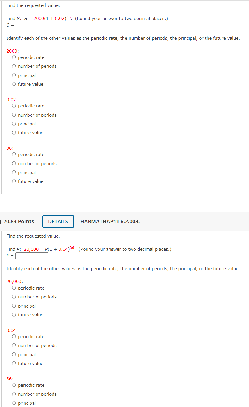 Find the requested value. Find S: S = 2000(1 +