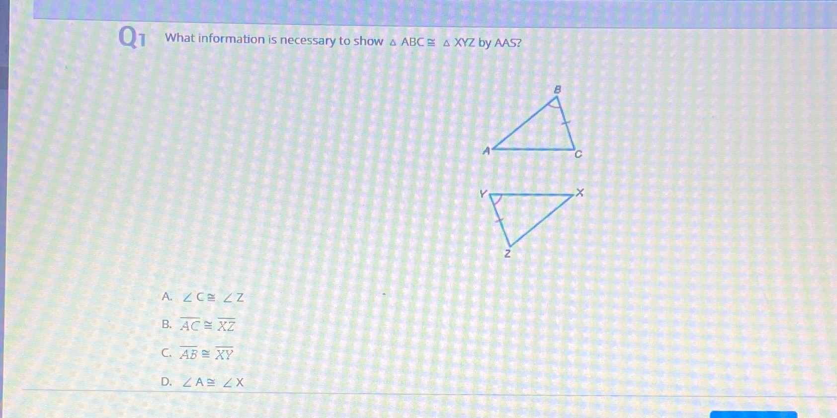 Q1 What information is necessary to show & ABC E