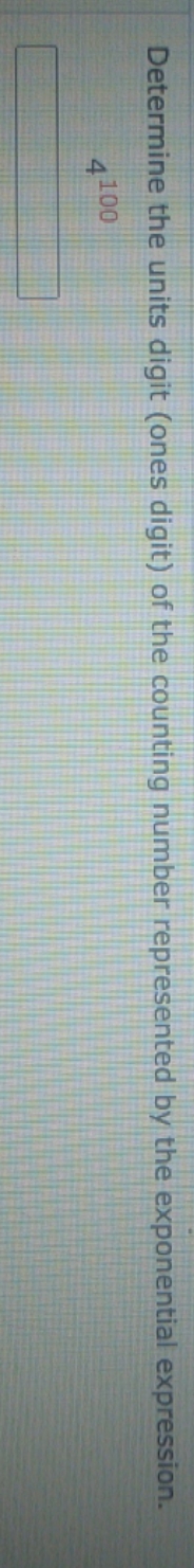 21 Determine the units digit (ones digit) 4100