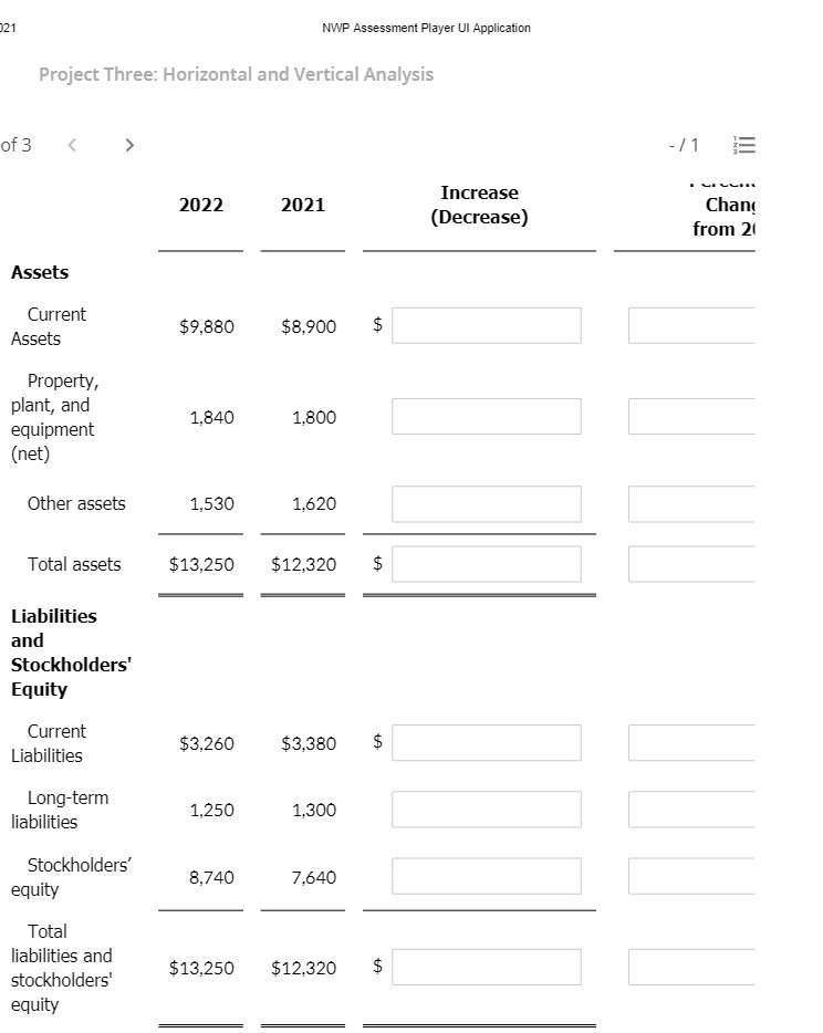 021 NWP Assessment Player UI Application Project