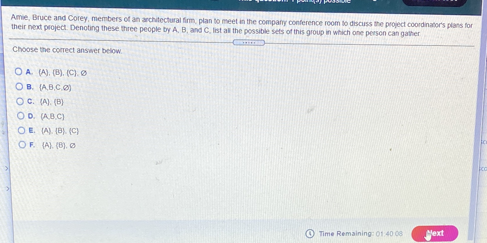 9.)Amie, Bruce, and Corey, members of an