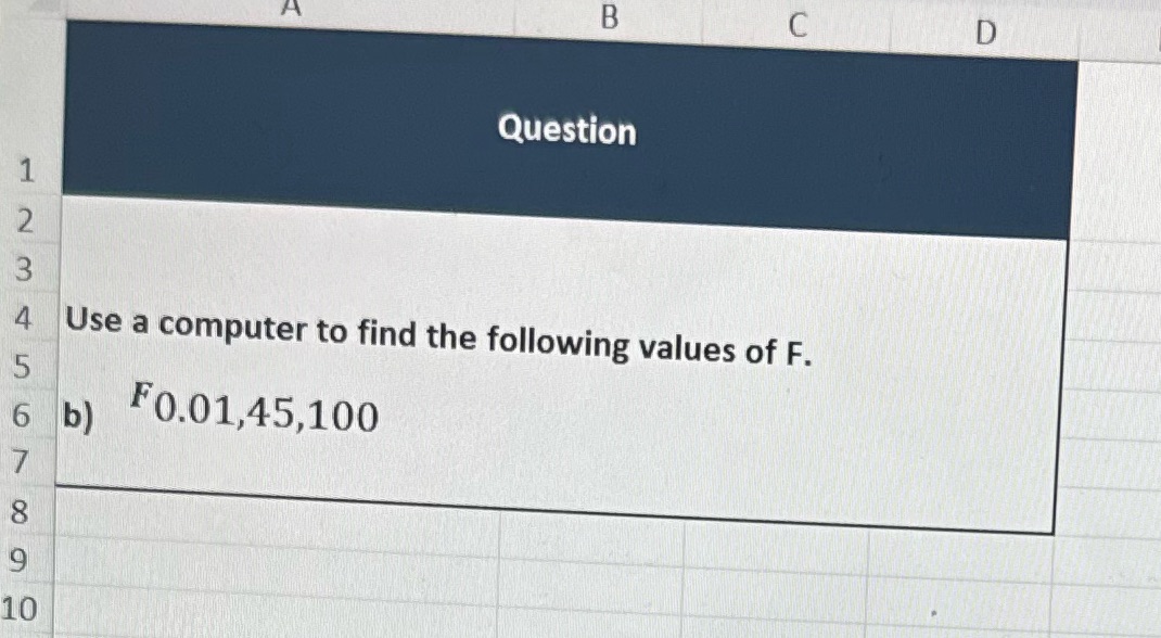 A C D Question Use a computer to find the