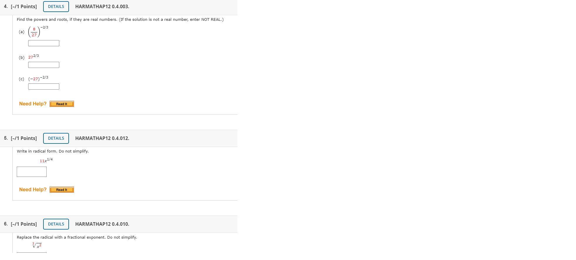 Please help me answer 4 5 6 thanks. 4. [-/1