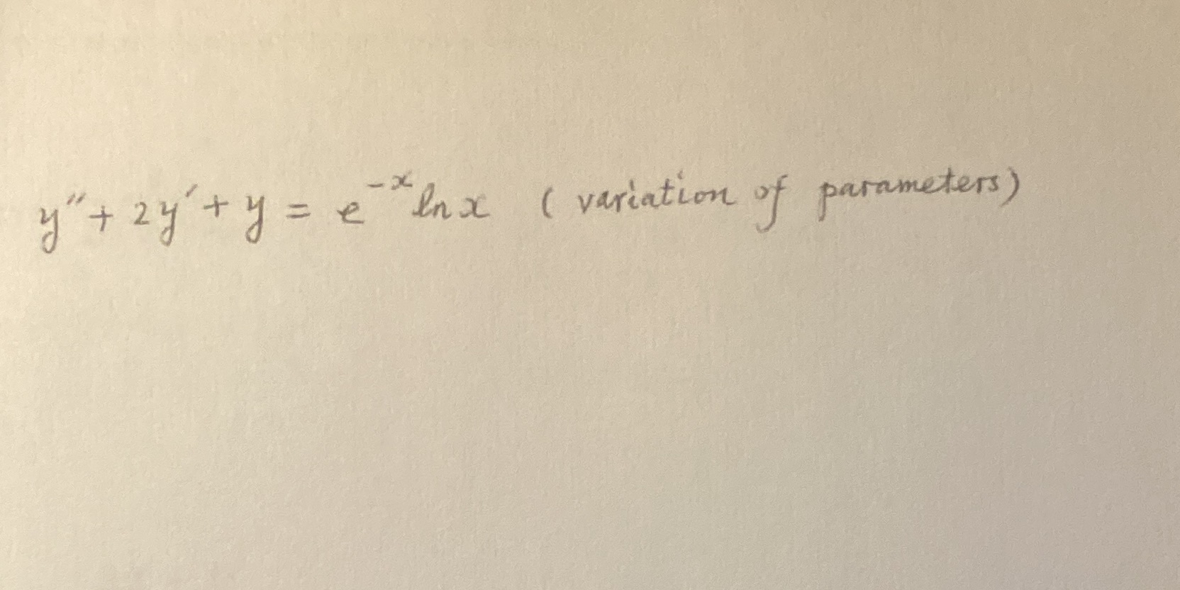 Please solve the following DE, please show