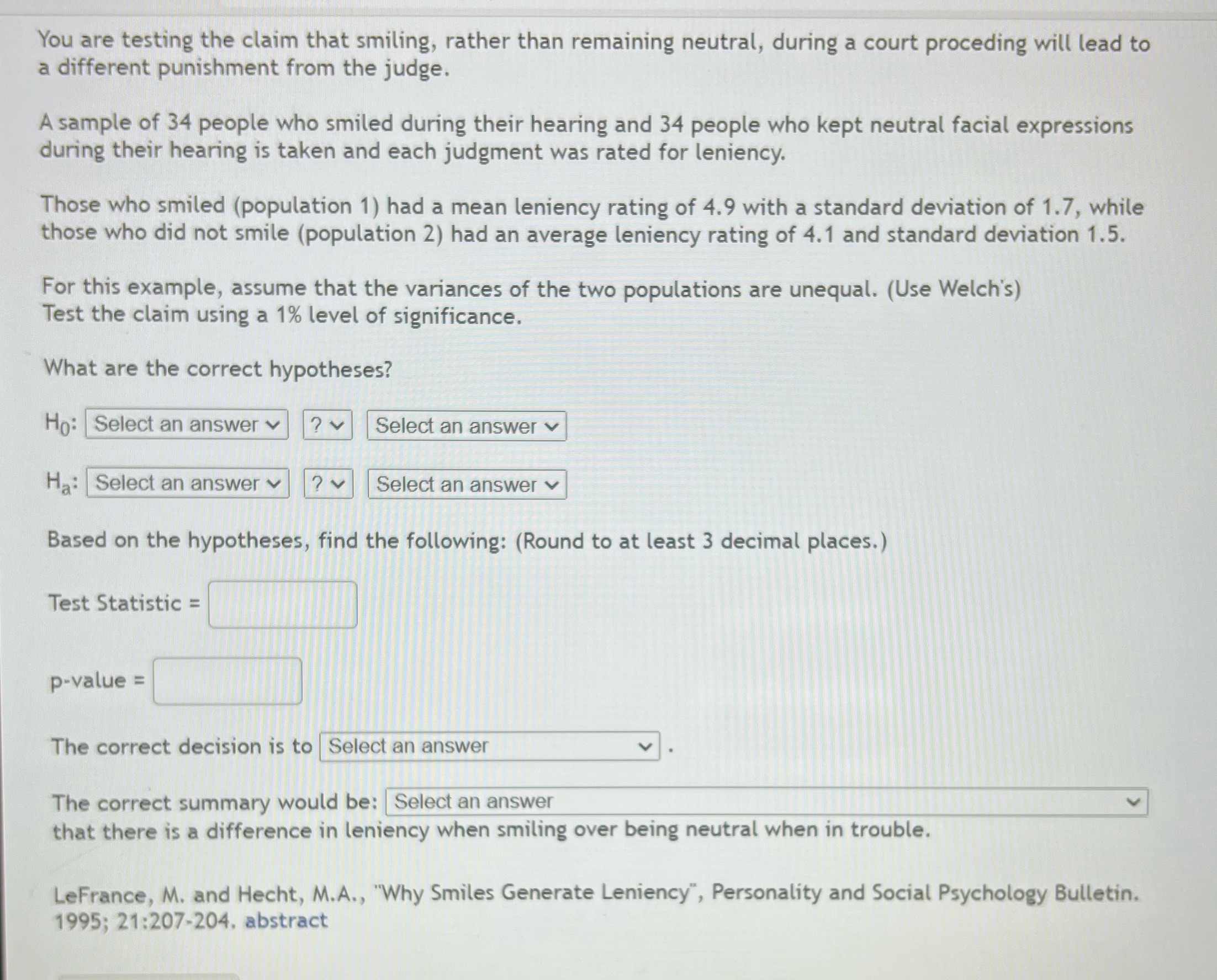 What is the solution ? You are testing the claim