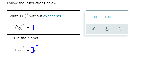 Follow the instructions below. Write (3y) without