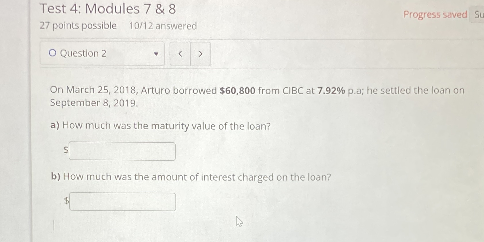 Business math grade 12 Test 4: Modules 7 & 8