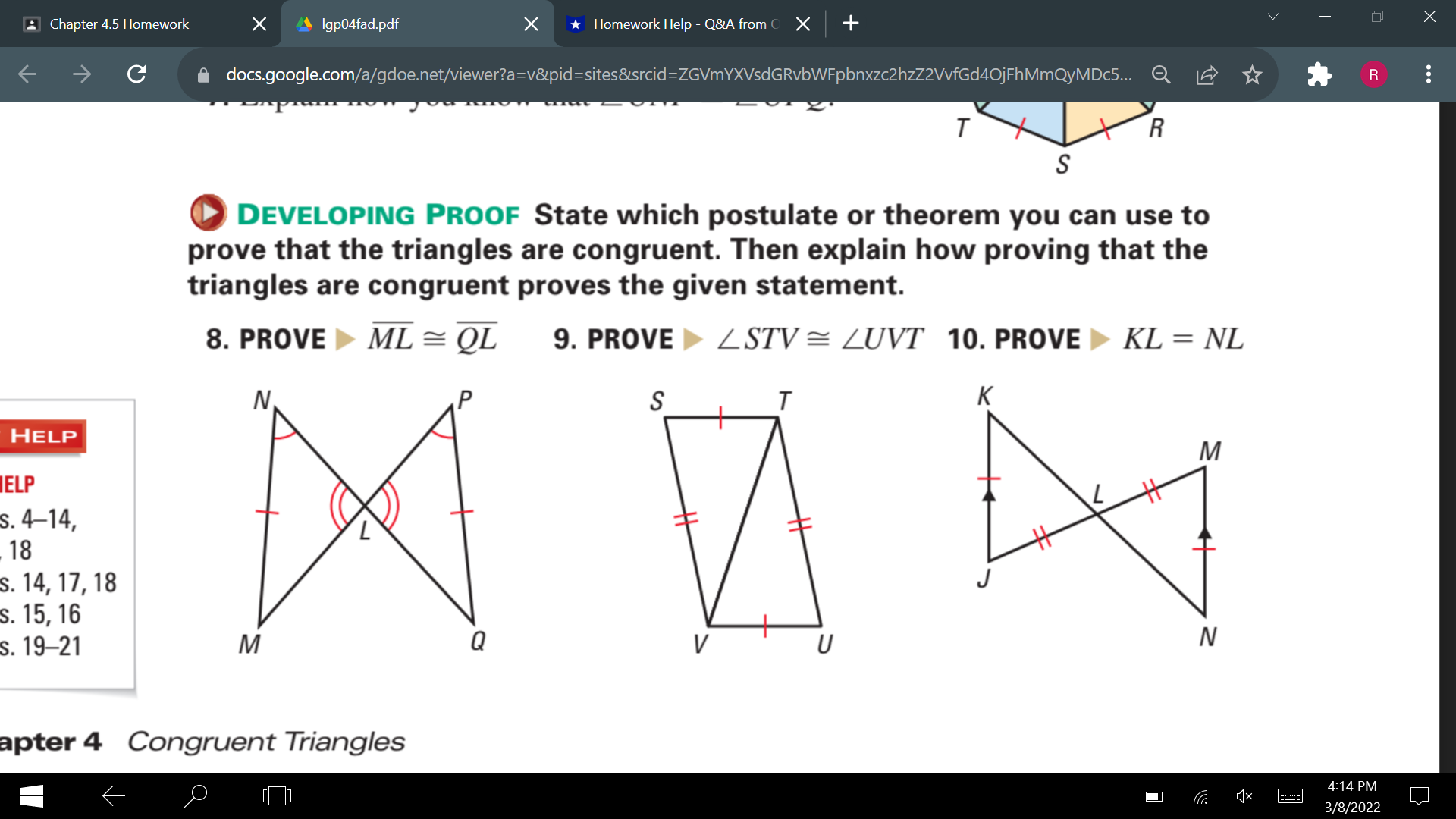 Answer 9 and 10. (Determine which postulate or