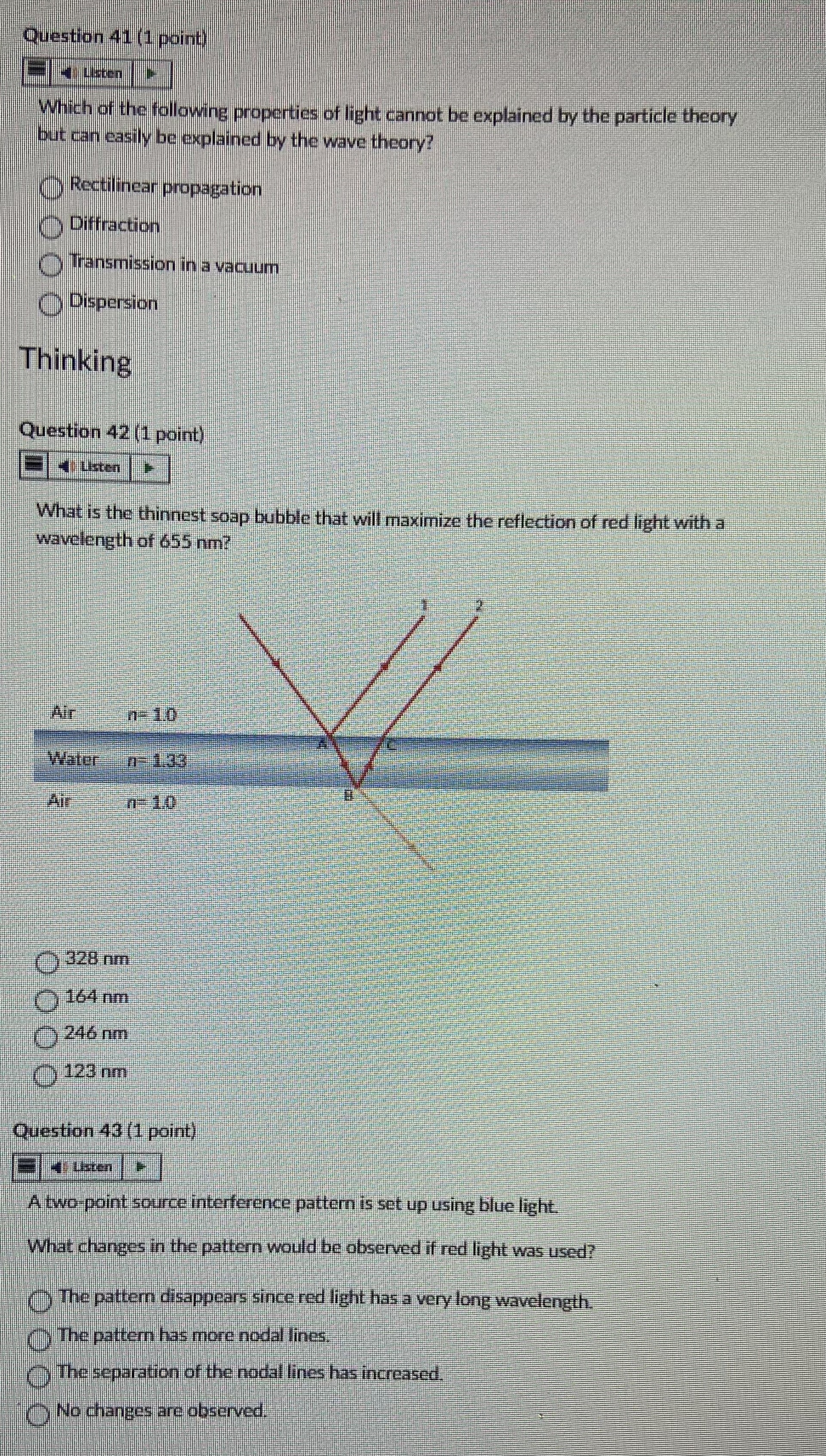 Question 41 (1 point) Which of the following