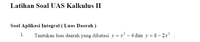 Latihan Soal UAS Kalkulus II Soal Aplikasi