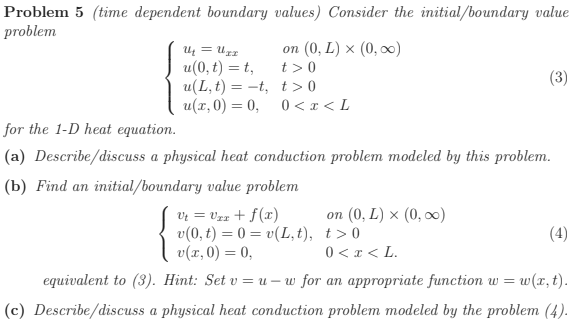 Problem 5 (time dependent boundary values)