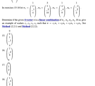 In exercises 15-18 let v1 = Determine if the