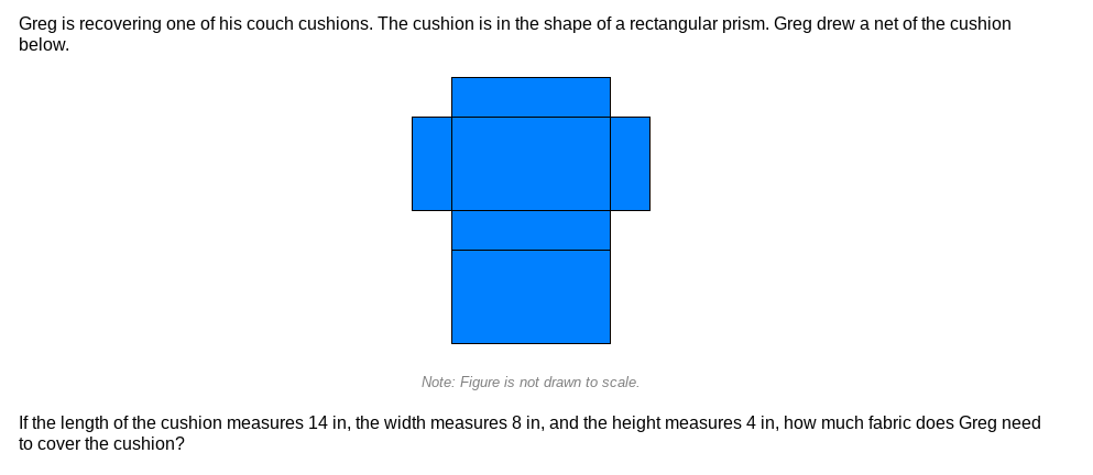 Greg is recovering one of his couch cushions. The