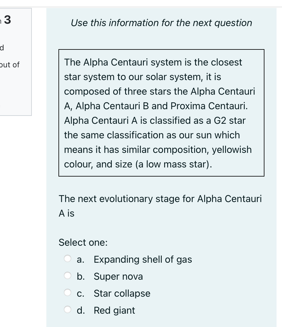 ' 3 Use this information for the next question M