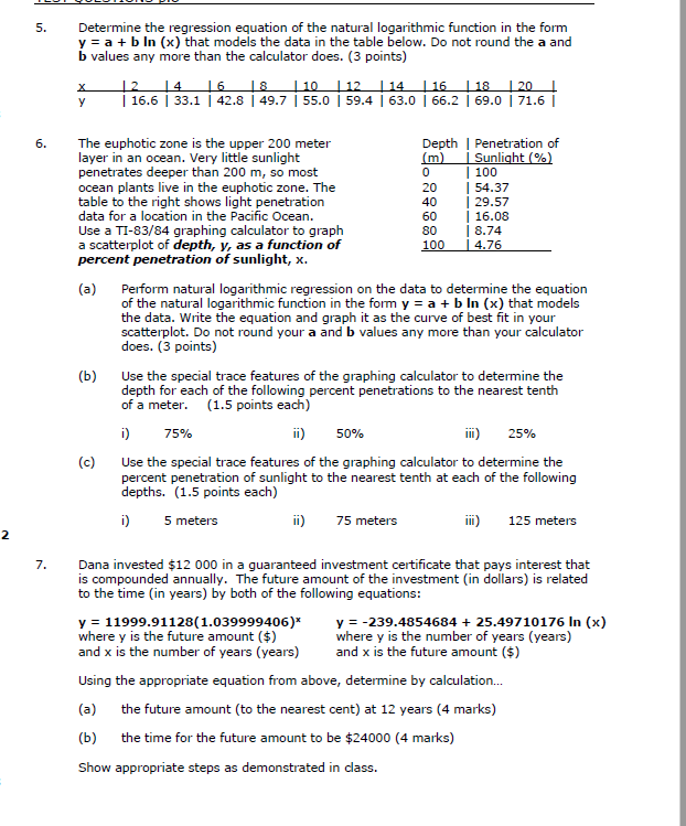 using a TI-83/84 graphing calculator Determine