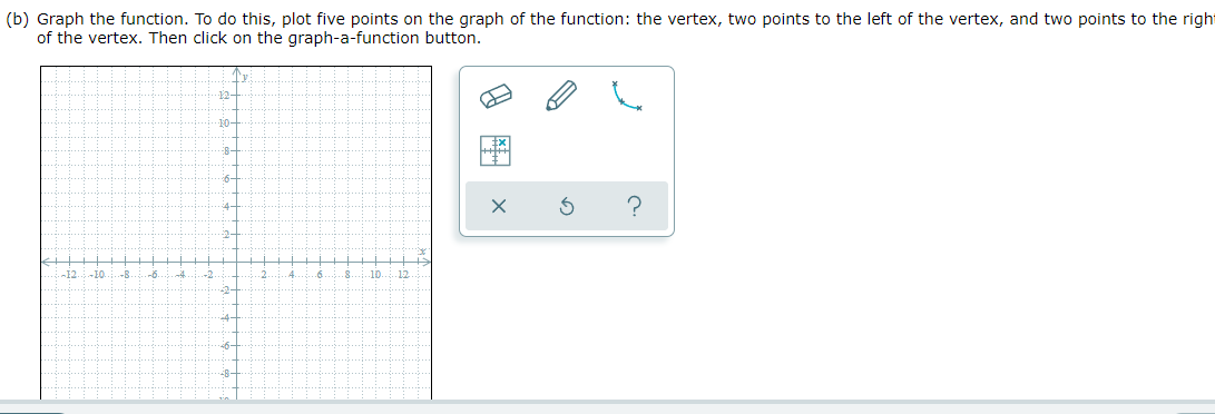 question 1 Graph the parabola. y=x2+10x+21 Plot