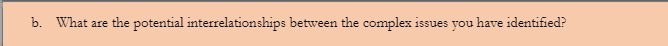 b. What are the potential interrelationships