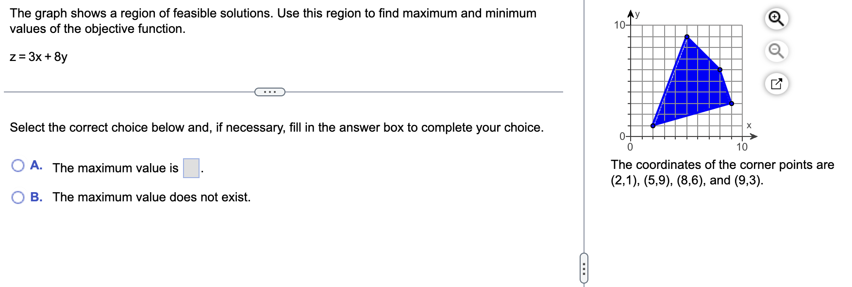 Find maximum and minimum for both: 1. The graph