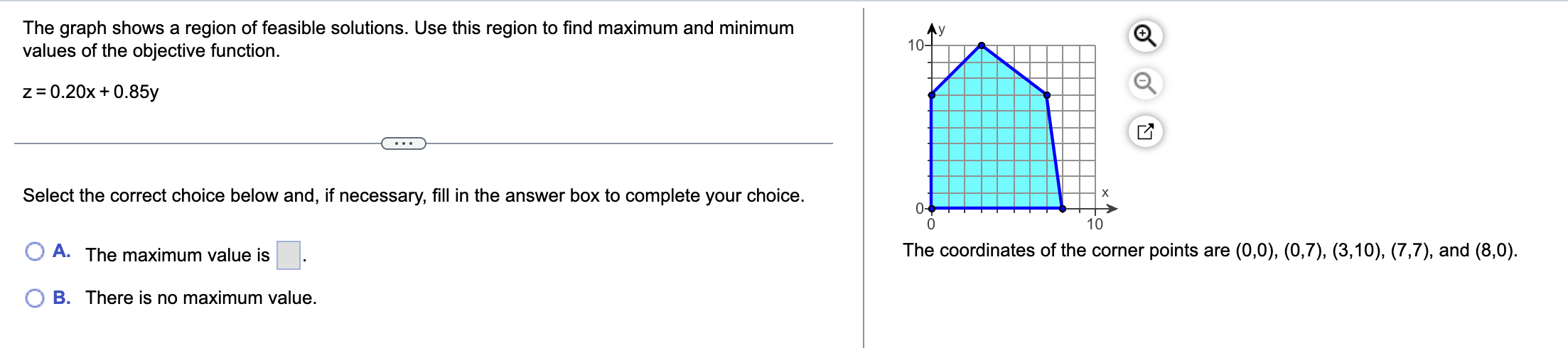 Find maximum and minimum for both: 1. The graph