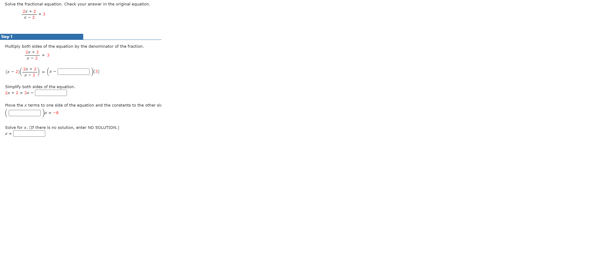 Please help with this Solve the fractional