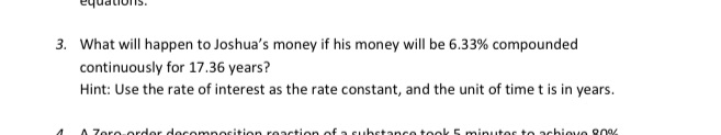 3. What will happen to Joshua's money if his
