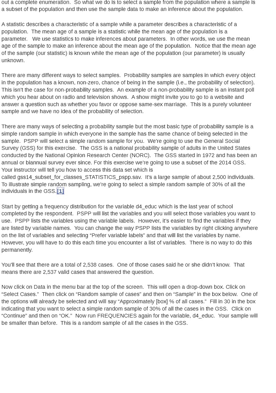 out a complete enumeration. So what we do is to