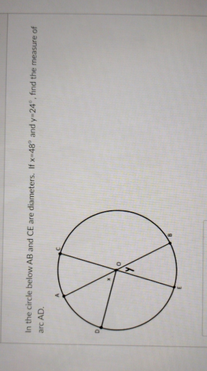 please help thank you In the circle below AB and