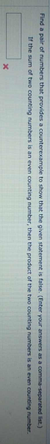 11 Find a pair of numbers that provides a