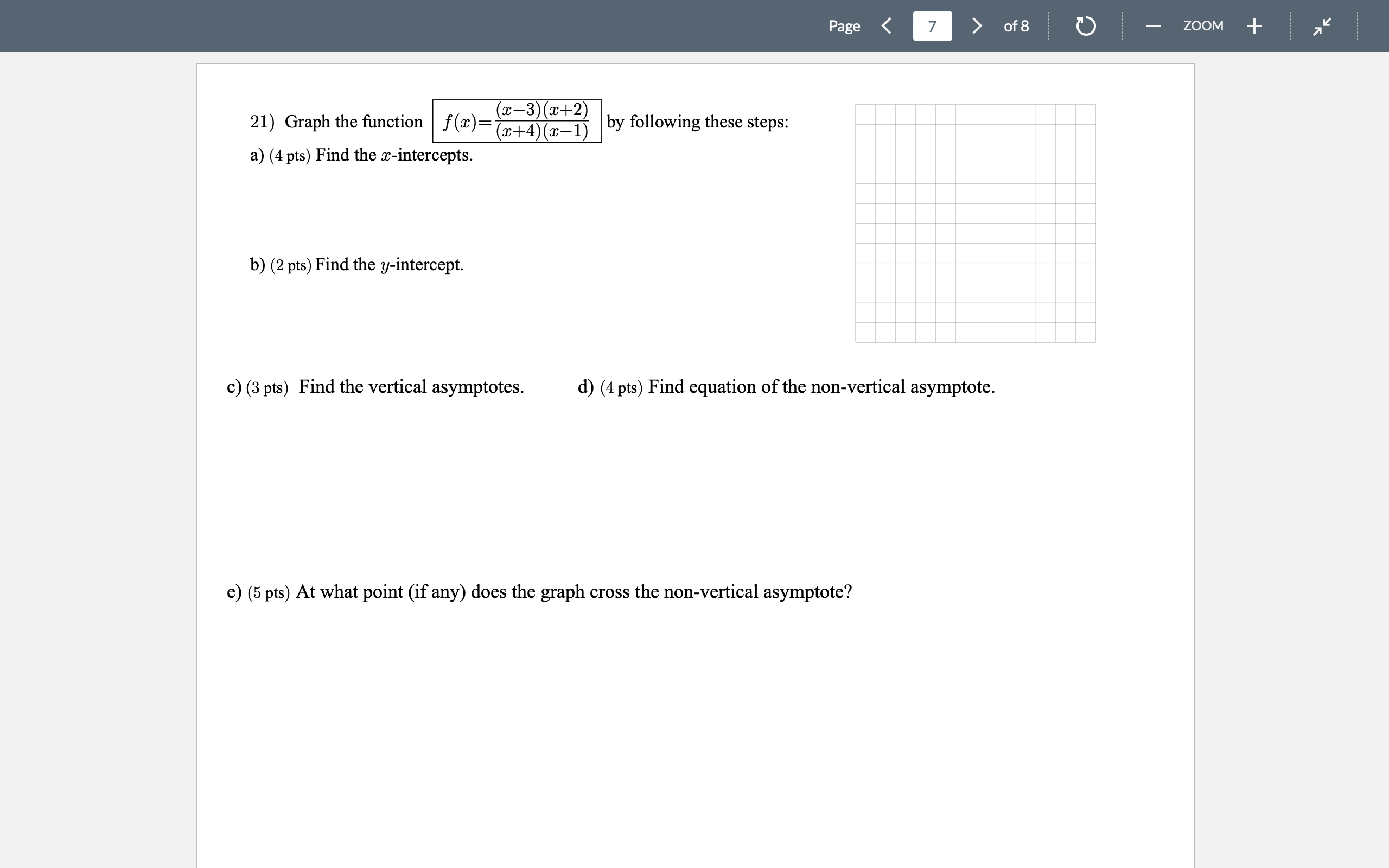 Page of 8 ZOOM + (20-3) (20 + 2) 21) Graph the