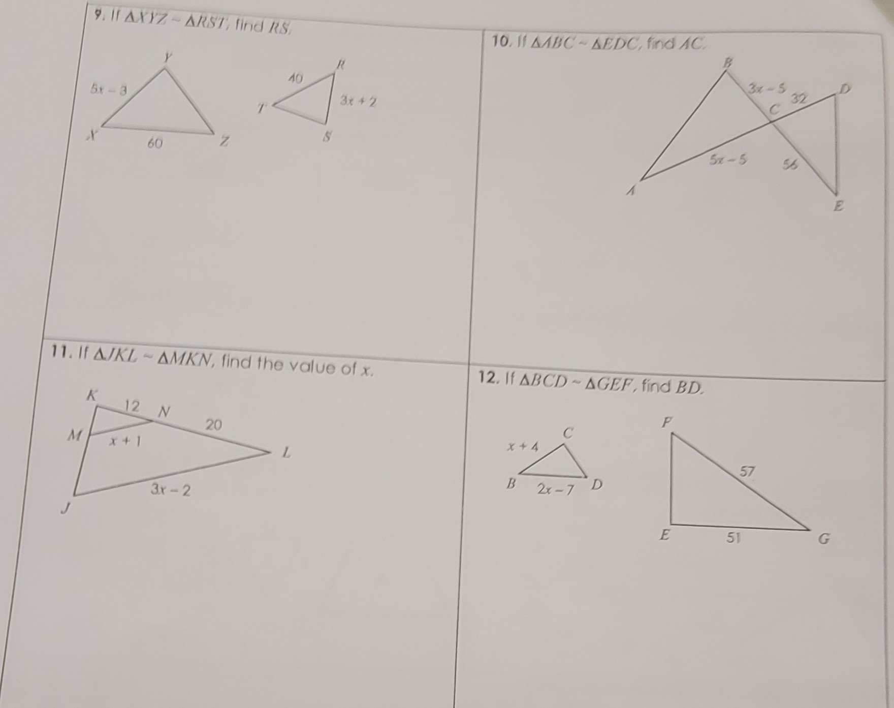 Directions: List all congruent angles and write a