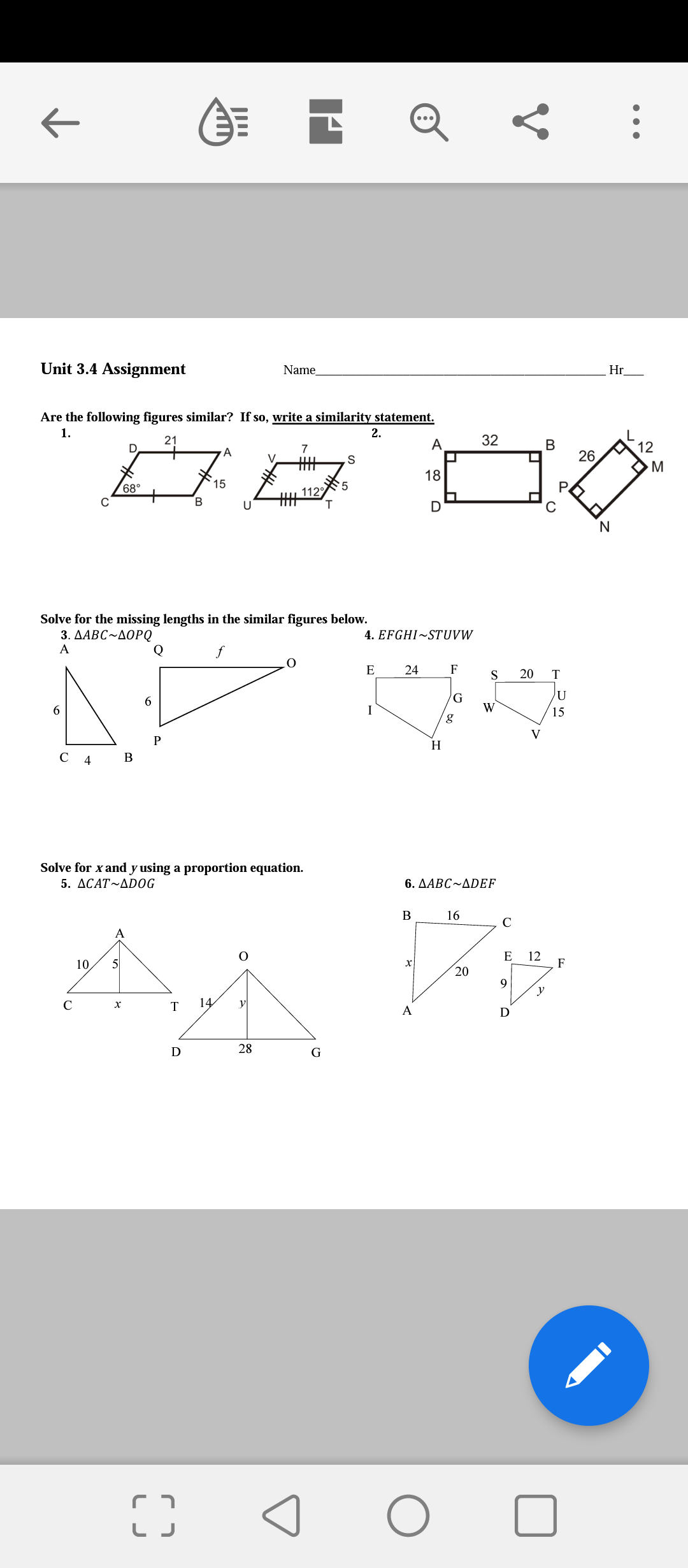 m Unit 3.4 Assignment Name_ Hr_ Are the following