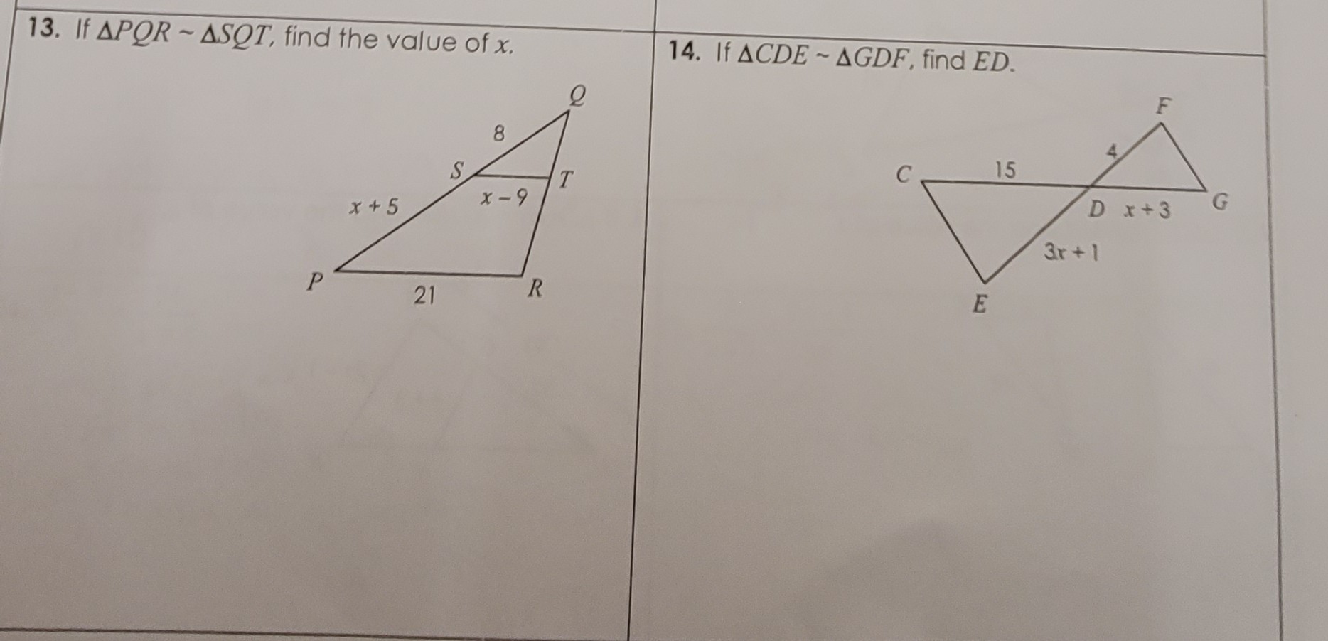 Directions: List all congruent angles and write a