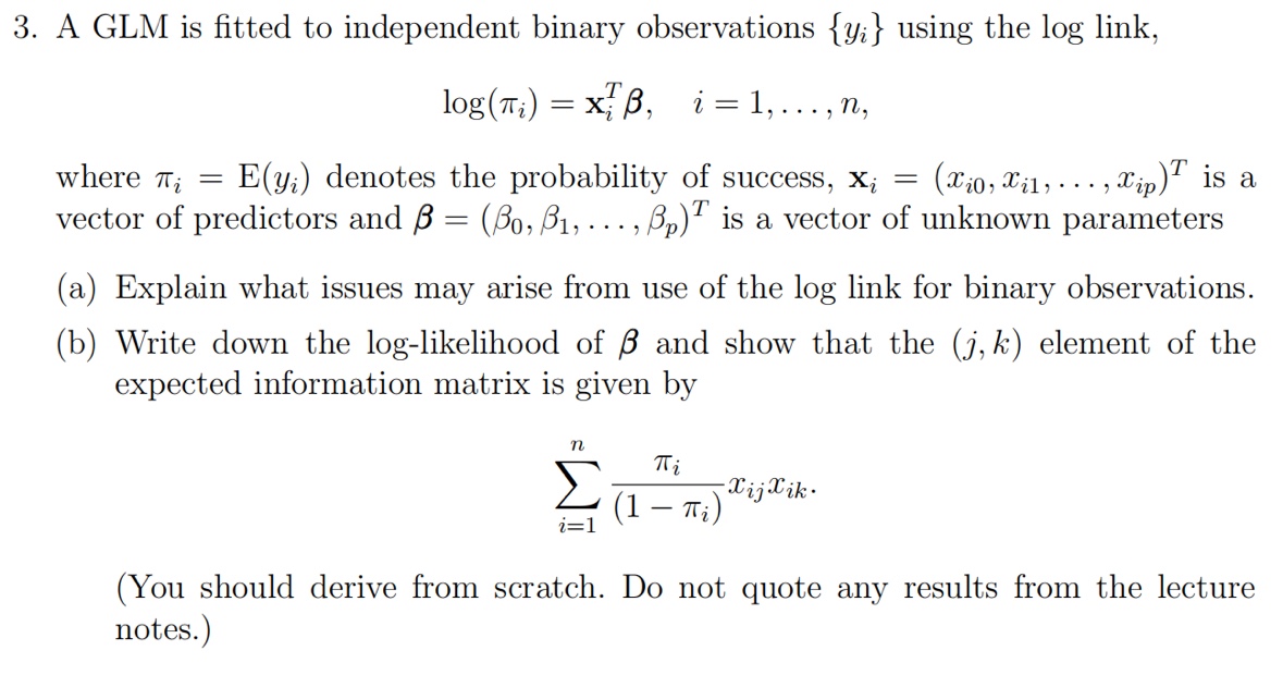 3. A GLM is fitted to independent binary