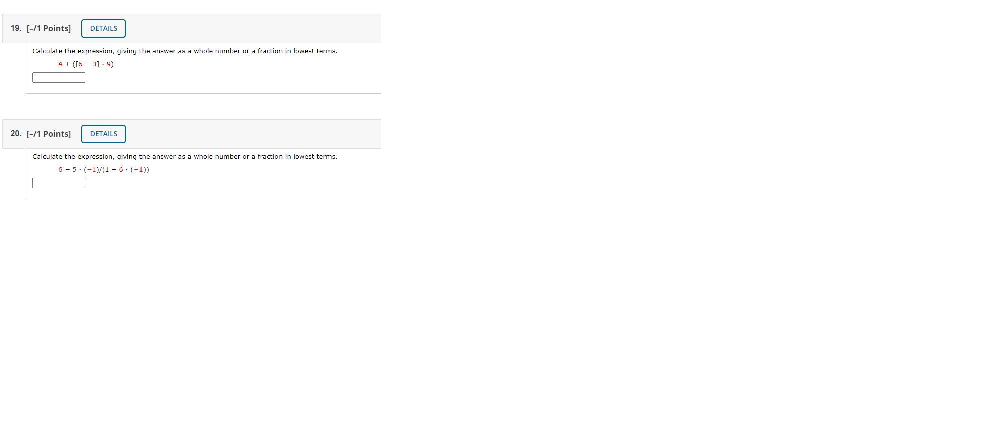 please help with these questions 19. [-/1 Points]