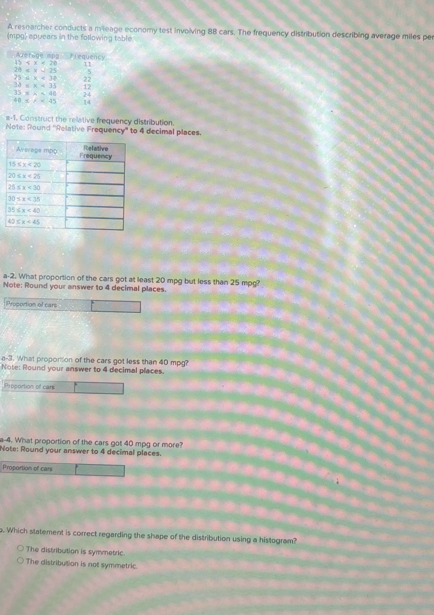 A researcher conducts a mileage economy test
