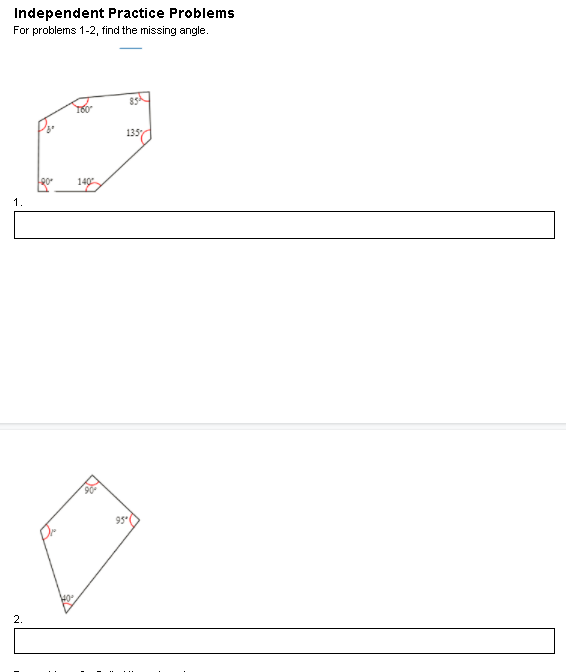 With work Independent Practice Problems For