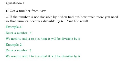 Question-1 1- Get a number from user. 2- If the