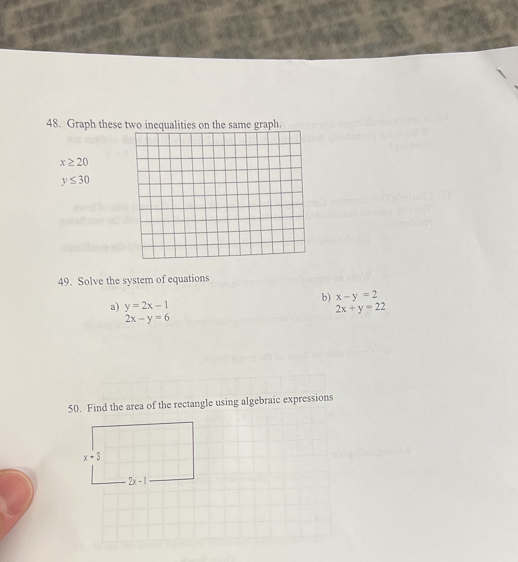 4 _ . . . 8 Graph these two mequahttes on the
