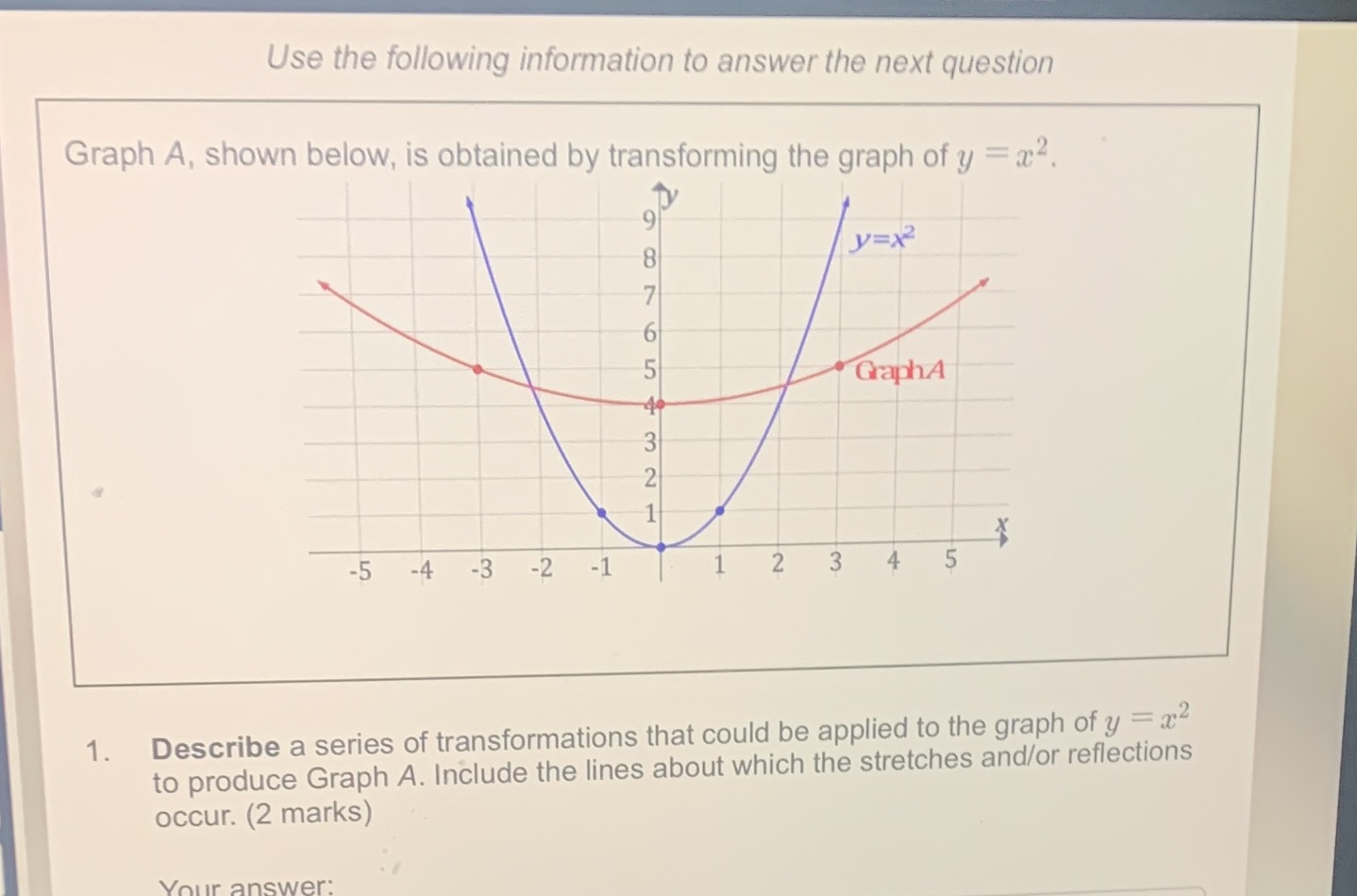 Show all work Use the following information to