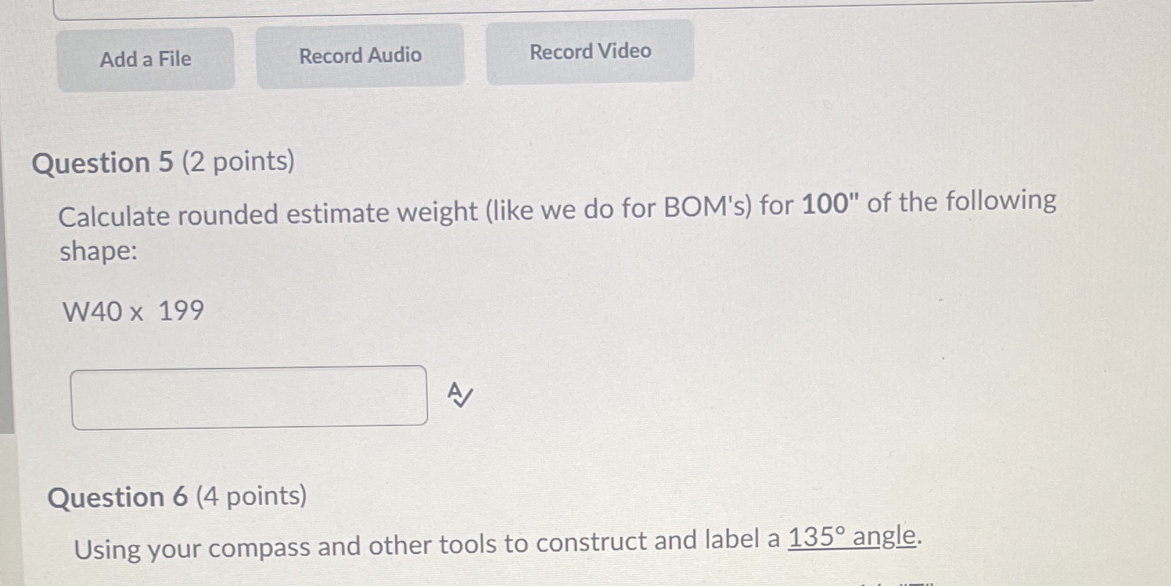 Add a File Record Audio Record Video Question 5