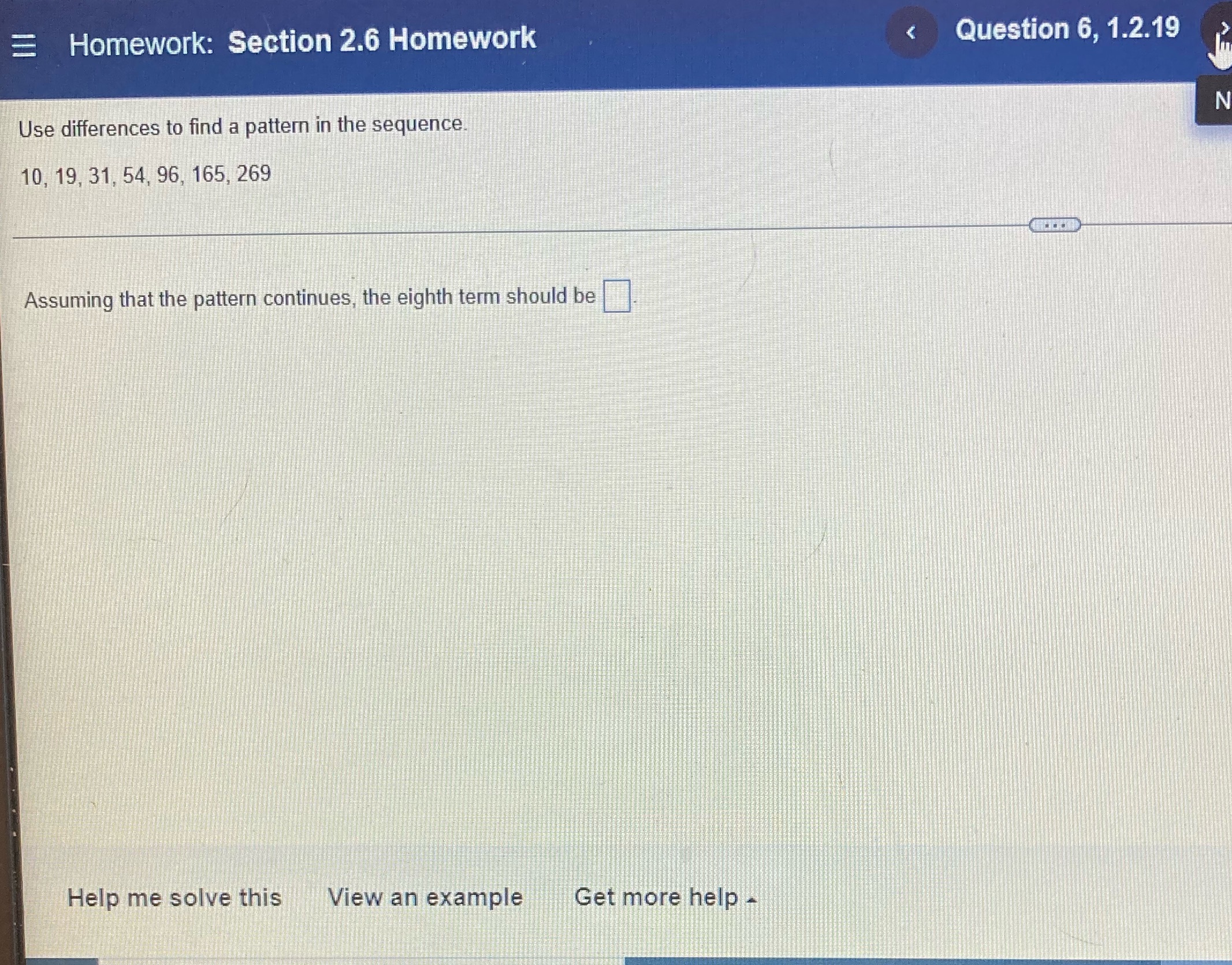 Homework: Section 2.6 Homework Question 6, 1.2.19