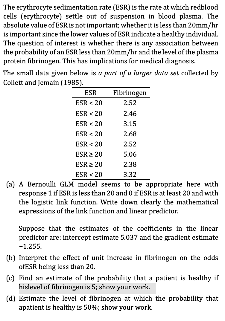 The erythrocyte sedimentation rate (ESR) is the