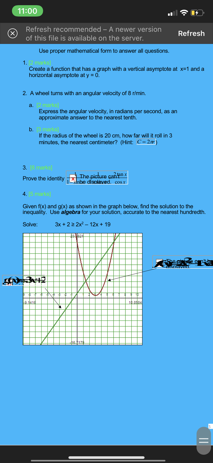 11:00 X Refresh recommended - A newer version of