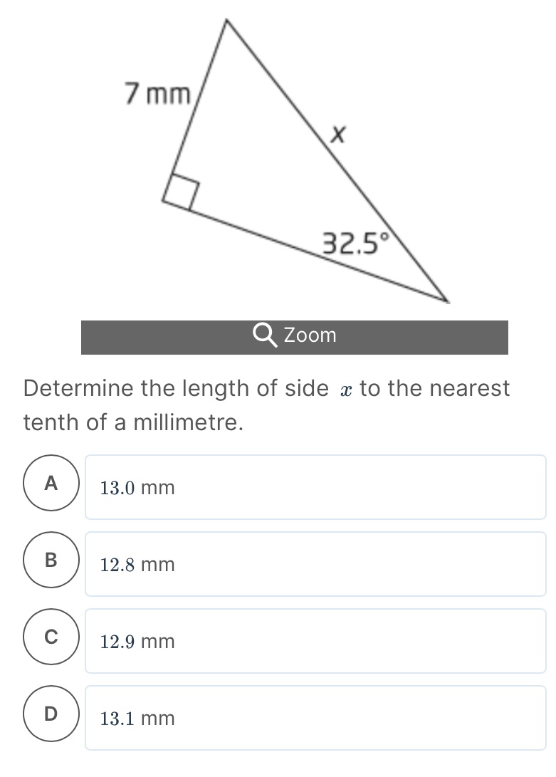 Grade 11 functions 7mm . Determine the length of