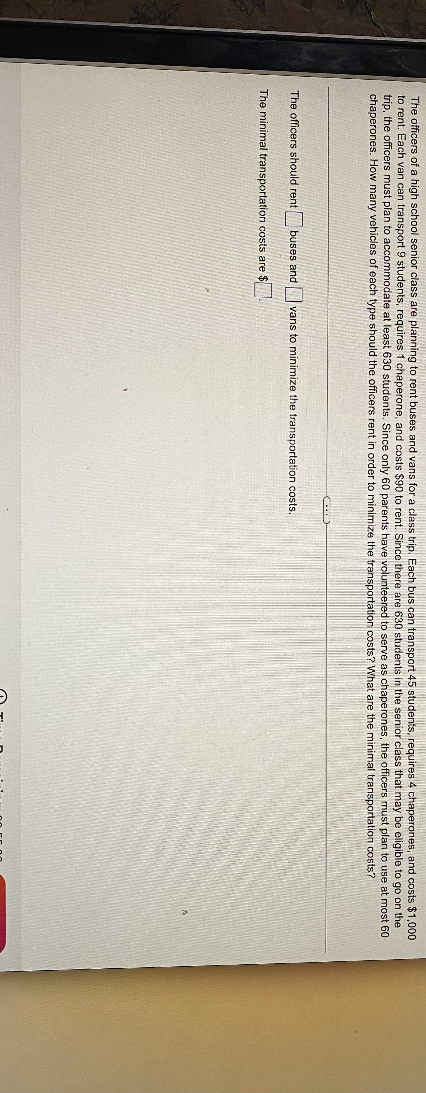 The officers of a high school senior class are