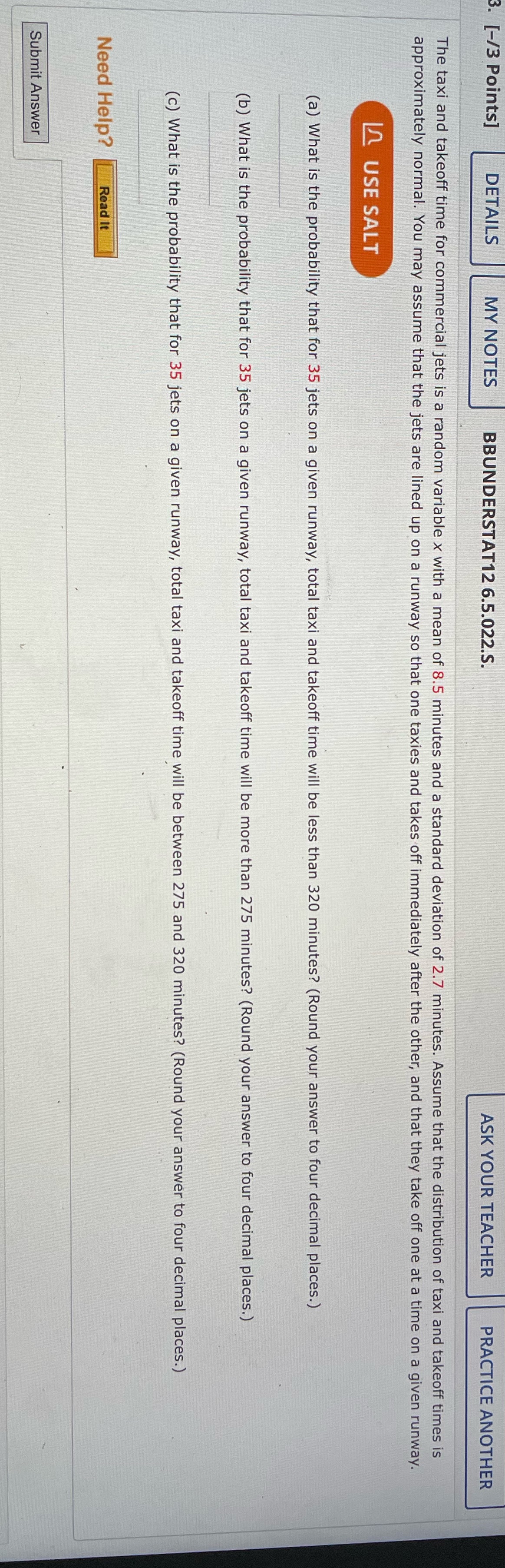 [-/3 Points] DETAILS MY NOTES BBUNDERSTAT12