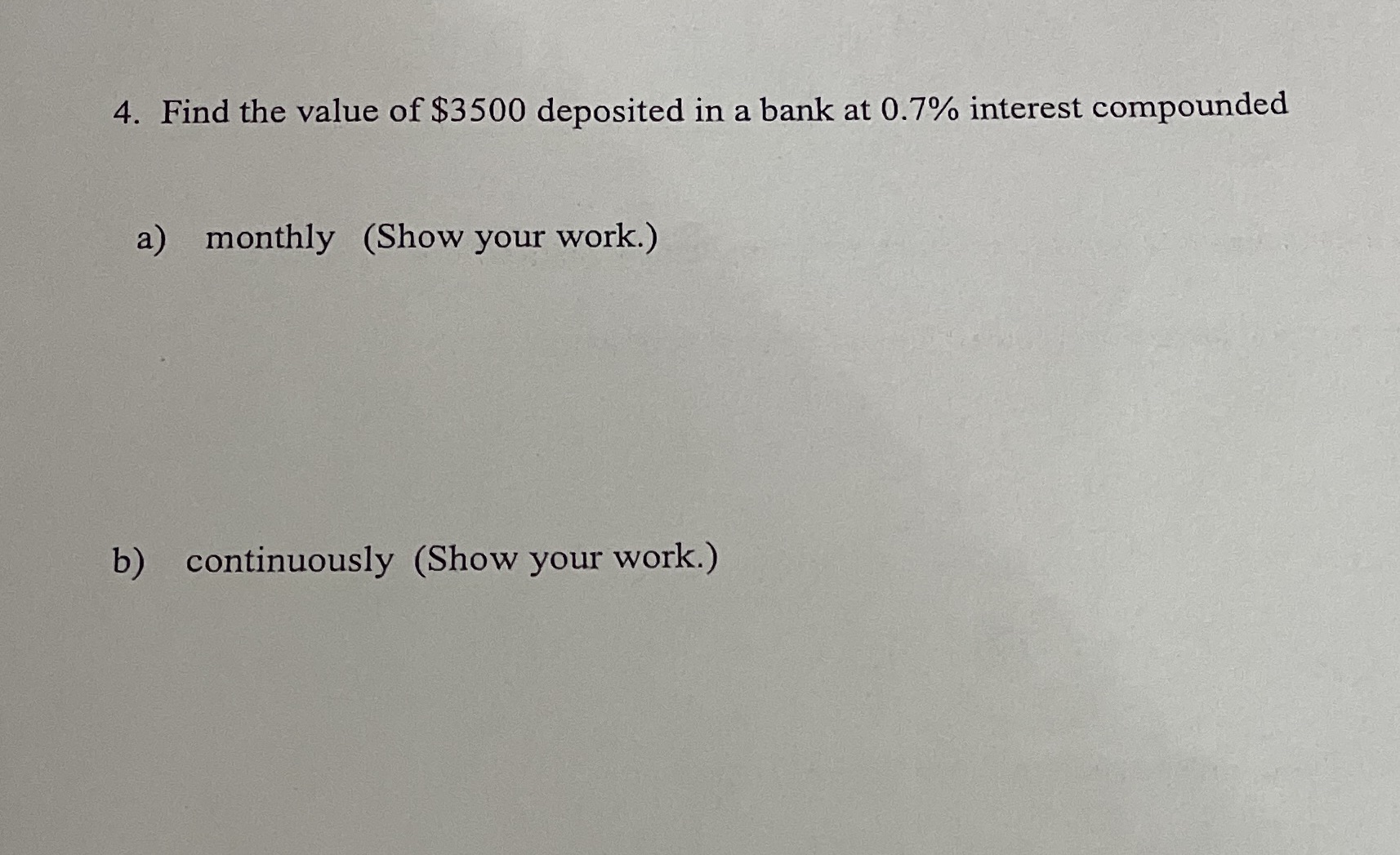 Need help solving problem 4. Find the value of