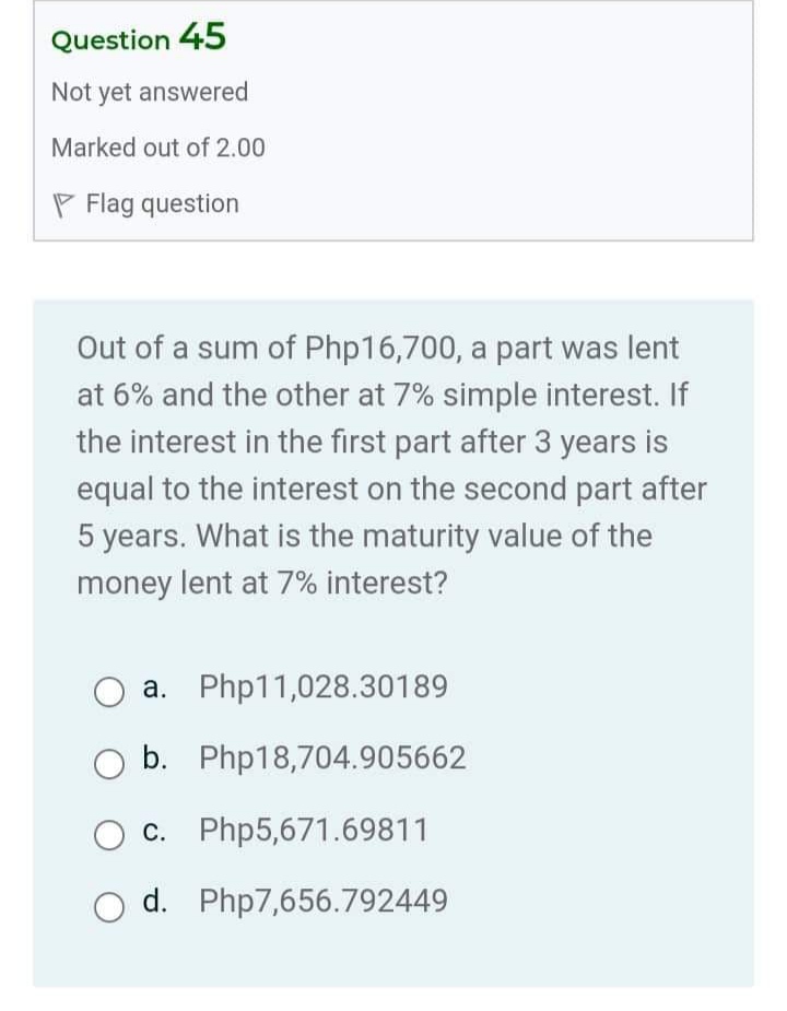 Please help me get unstuck ASAP Question 41 Not