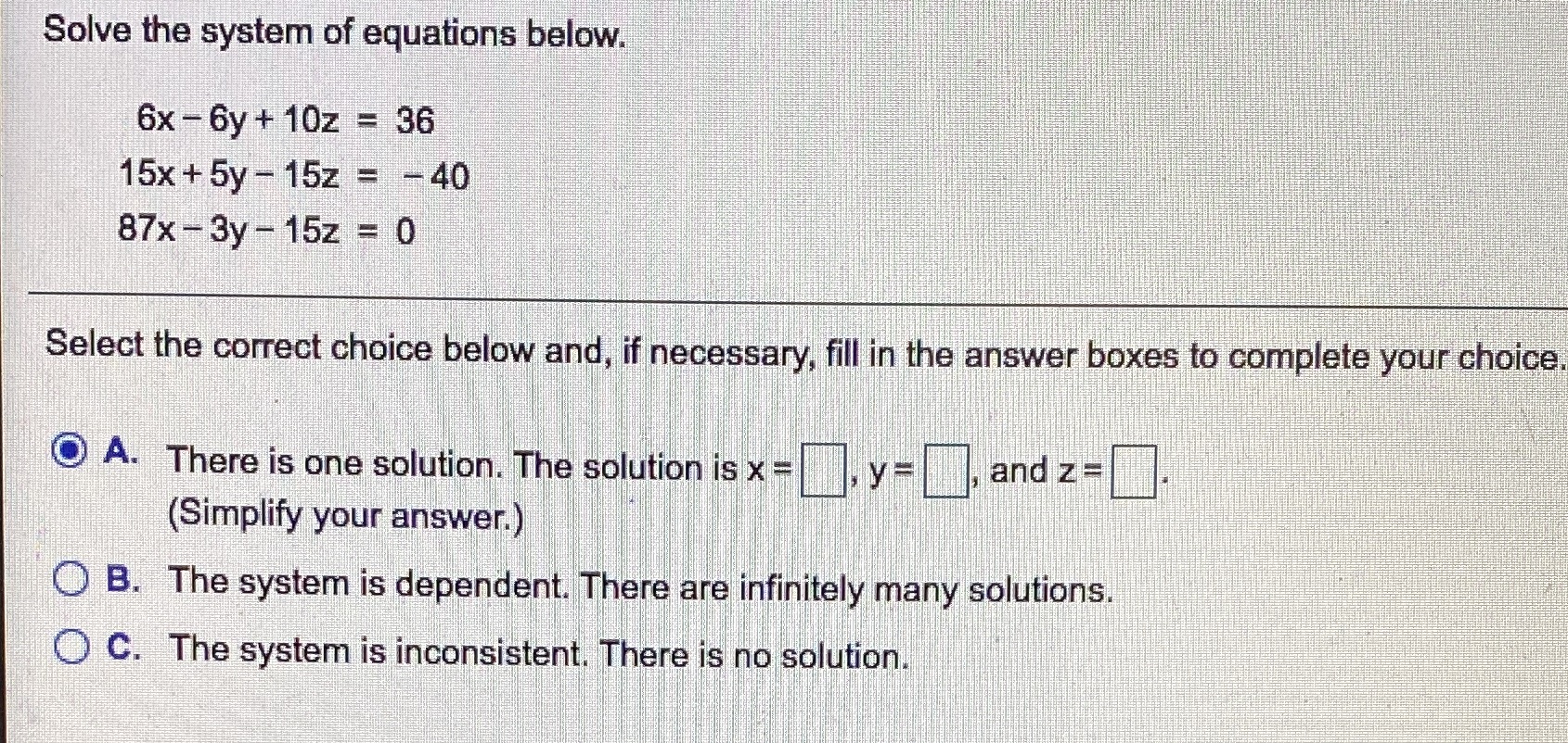 Need help answering this question Solve the